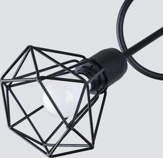 Wonderlamp L&aacute;mpara de techo negro con 3 luces y dise&ntilde;o industrial geom&eacute;trico