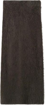 Soft Goat Cashmere Maxi Rok - Dames - Maxi Rokken - Bruin - XS - Kasjmier - Rokken