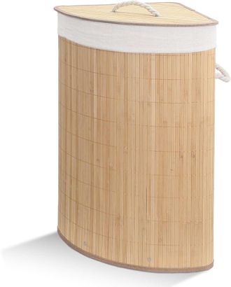 OEM Cesto De Ropa Esquinero De Bamb&uacute;, Cesto De Ropa Plegable Con Tapa Y 2 Bolsas Extra&iacute;bles, Adecuado Para El Ba&ntilde;o, El Dormitorio Y El Lavadero, Acabado E