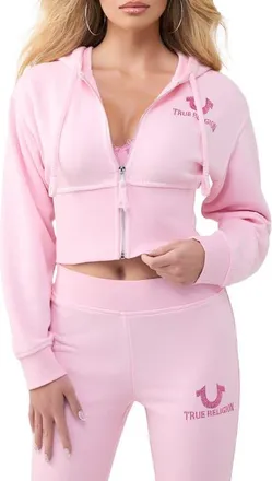 True Religion Big T Wide Waistband Full Zip Hoodie in Orchid Pink at Nordstrom, Size Xx-Large
