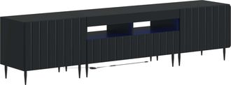 vidaXL Cabinet De Tv Led De 5 Piezas Negro Madera De Ingenier&iacute;a Vidaxl