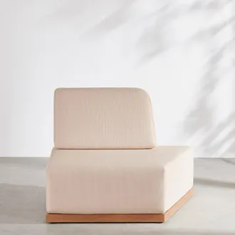 Maisons du monde M&oacute;dulo chaise longue izquierda para sof&aacute; de jard&iacute;n profesional beige