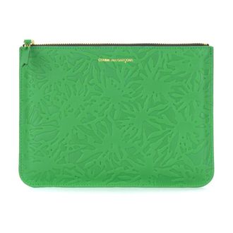 Comme Des Gar&ccedil;ons Embossed Forest Portemonnee - Dames - Clutches - Groen - ONE Size - Leer - Tassen