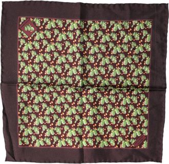 Dolce & Gabbana Bruin Cactusprint Vierkante Zakdoek Sjaal