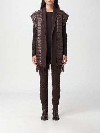Herno Gilet lungo in misto lana e cashmere trapuntato con collo a scialle