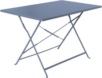 Sweeek Sweeek - 4-seater folding metal bistro garden table, 110x70cm, Emilia 110x70cm, Grey Blue, 110x70x72 cm
