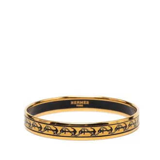 Herm&egrave;s Pre-owned Hermes Narrow Anchor and Rope Enamel Bangle 65 Ladies LX9KSCI42G4GPMQC