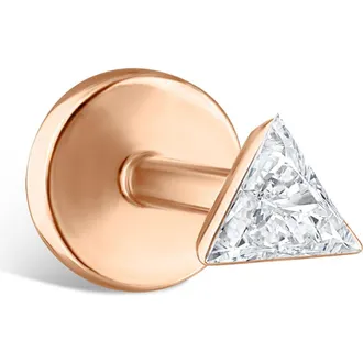 Maria Tash Single Invisible Set Triangle Diamond Earring in Rose Gold at Nordstrom, Size 2.5