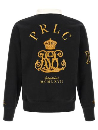 Polo Ralph Lauren Big Pony Logo-Embroidered Rugby Sweatshirt - Black