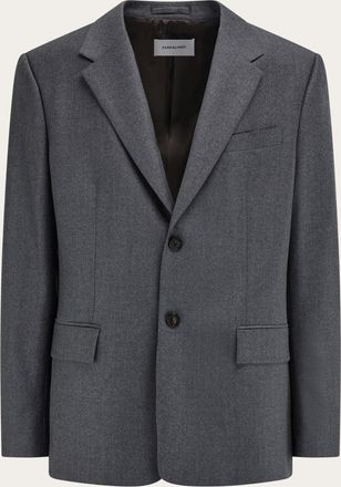 Ferragamo Uomo Blazer monopetto in flanella Grigio