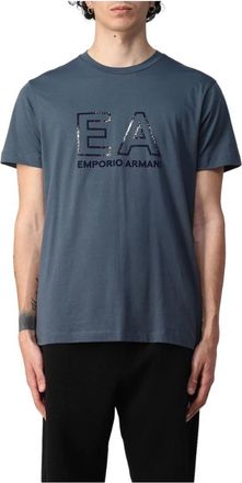 Emporio Armani Basis Ronde Hals T-Shirt Blauw Grijs - Heren - T-shirts - Blauw - S - Katoen - Tops