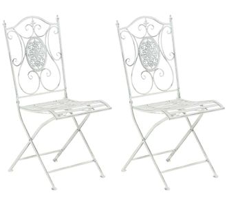 Clp Clp - Pack De 2 Sillas De Jard&iacute;n Sibell Plegables Blanco Antiguo