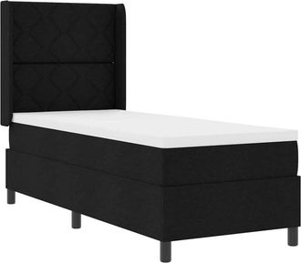 vidaXL Cama Tipo Box Spring Con Colch&oacute;n Negro 80 X 200 Cm Tela Vidaxl