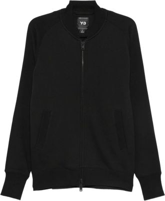 Yohji Yamamoto Zip-throughs, male, Black, M, Black Logo Cotton Sweatshirt