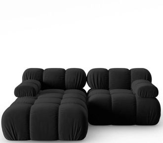 MICADONI Modulares 3-Sitzer Design Ecksofa Bellis mit Eckteil links - Samtbezug