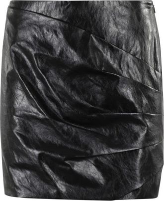 Federica Tosi Metallic Leather Miniskirt