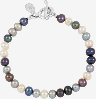 Dower & Hall Mens Mixed Pearls Bracelet in Sterling Silver at Nordstrom