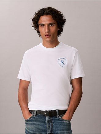 Calvin Klein Jeans Calvin Klein Mens Varsity Crest Logo Classic Tee - White - 2XL