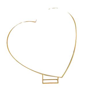 OEM Soporte Para Arco De Boda, Dise&ntilde;o Elegante, Construcci&oacute;n De Metal Duradera, Forma Plana De Coraz&oacute;n, Color Dorado