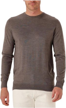 Profuomo Truien & Vesten, Heren, Bruin, M, Wol, Pullover Crewneck Merino