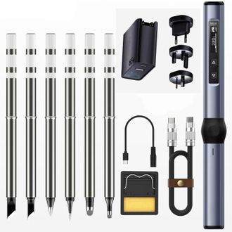 OEM Estaci&oacute;n De Soldadura Port&aacute;til Inteligente Hs-01 Con Soldador El&eacute;ctrico, Pantalla Oled De 0,87 Pulgadas Y Carcasa De Aleaci&oacute;n De Aluminio