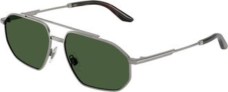 Dolce & Gabbana Pilot Zonnebril - Heren - Zonnebrillen - Grijs - 59 MM - Accessoires