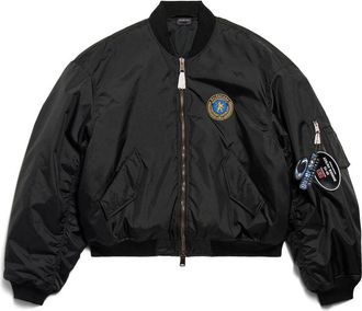 Balenciaga Giacca Bomber Large Fit Con Patch Uniform-Uomo