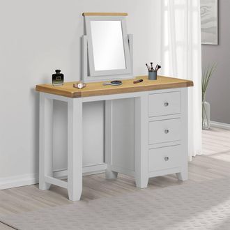 Seconique Windsor 3 Drawer Dressing Table (Fully Assembled) in Light Grey