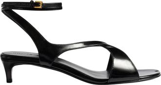 Khaite Liria Kitten Hakken Sandaal - Dames - Schoenen - Zwart - Maat: 40 EU Leer
