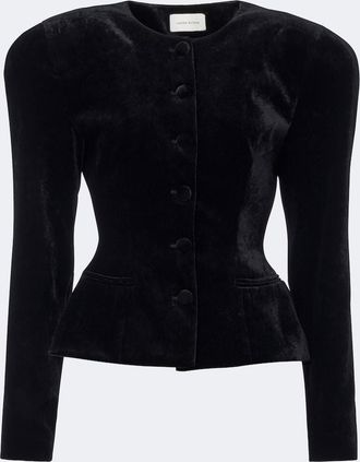 Magda Butrym Peplum velvet blazer