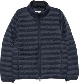 Calvin Klein Gewatteerd jack met logopatch - Heren - Jassen - Blauw - Maat: L