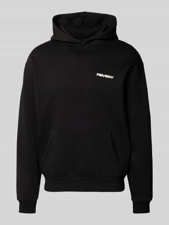 Review Hoodie mit Label-Print in Black, Größe XL
