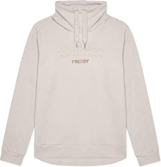 Freddy Felpa Regular Donna con Collo Alto e Fondo Asimmetrico