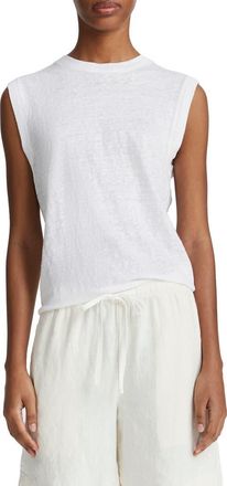 Vince Linen Muscle Tee in Optic White at Nordstrom Rack, Size X-Large