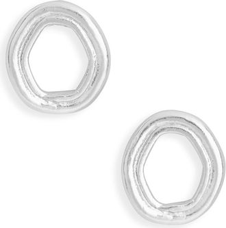 Karine Sultan Oblong Hollow Frame Stud Earrings in Silver at Nordstrom Rack