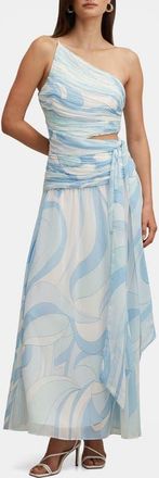 Ever New Connie Ruched Asymmetric Dress in Mint Tavira at Nordstrom, Size 12