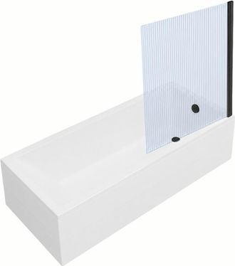 Vitra Ba&ntilde;era Rectangular Vitra Neon De 170x75cm + Mampara De Ba&ntilde;o Recta Aurys Raywall, Negro Mate, Perfil Recto + Desag&uuml;e Negro Mate