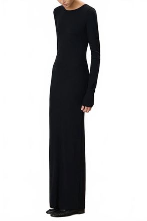 &Eacute;terne Long Sleeve Crewneck Maxi Dress In Black