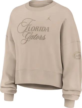 Nike Jordan Womens Florida Neutral Stance Collection Phoenix Jordan Brand College Oversized Pullover Hoodie in Brown | 0JD705YUFN-K11