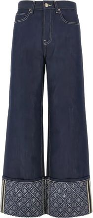 Tory Burch Wide Jeans - Dames - Loose Fit Jeans - Blauw - W25 - Jeans