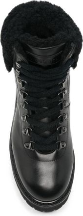 Woolrich Shearling-Trimmed Leather Boot - Black