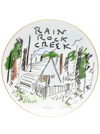 Ginori 1735 Profumi Luchino printed porcelain plate - White