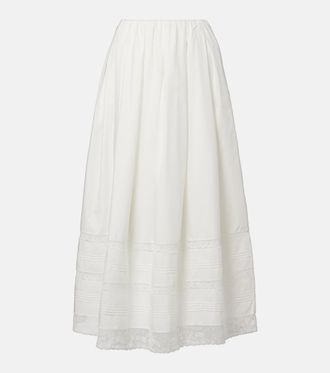 Faithfull The Brand Lyon lace-trimmed cotton maxi skirt