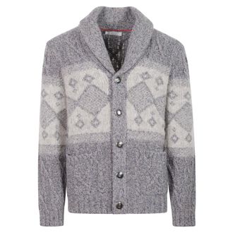 Brunello Cucinelli C&aacute;rdigan Chin&eacute; - Knitwear - Hombre - Gris - L
