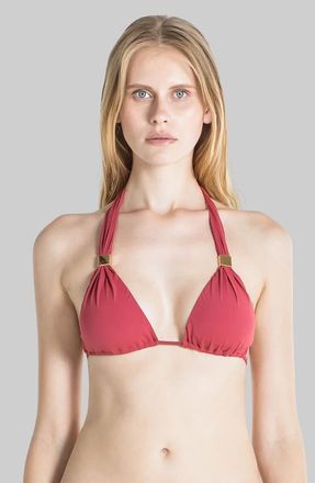 Sauipe Swimwear Nina Halter Bikini Top with Pads in Terracotta at Nordstrom, Size Medium