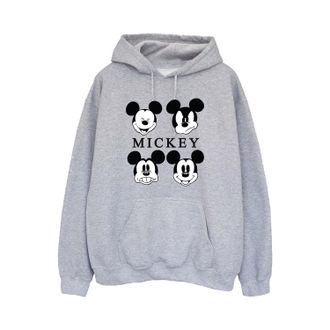 Disney Dames/Dames Mickey Mouse Vier Hoofden Hoodie (Heide Grijs)