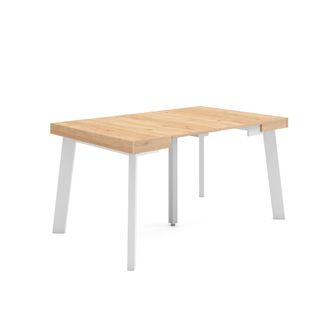Skraut Home Mesa Consola Extensible, Mesa Comedor Plegable, 140, Para 6 Comensales, Patas De Madera, Estilo Moderno, Roble - Skraut Home