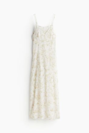 H&M Doppellagiges, transparentes Kleid - Weiss/Gebl&uuml;mt