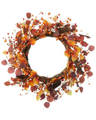 Glitzhome Handmade Fall Eucalyptus Berry Wreath