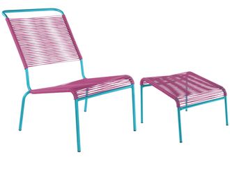 Schubiger M&ouml;bel Spaghetti-Lounger-Hochlehner + Hocker S&auml;ntis